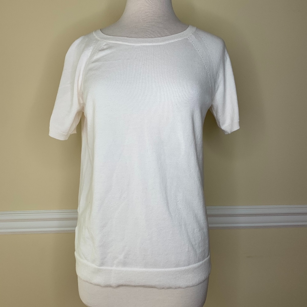 LOFT short sleeve light sweater in cream/ivory MP